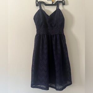 Navy Blue Lace Dress